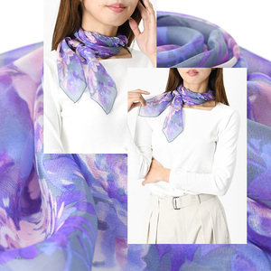 Khăn lụa in họa tiết Nhật Bản chất lượng tuyệt vời, kiểu dáng sang trọng, kích thước lớn, chất liệu <span class=keywords><strong>chiffon</strong></span>, dành cho nữ, kích thước 90cm - Product Image 4