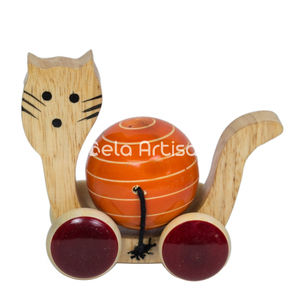 Figurines d'animaux en bois écologiques au design simple, technique de couture en bois, chats des forêts, pour tout-petits - Product Image 3