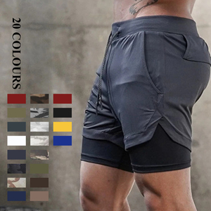 2024 nouvelles Double Couche Léger Haute Stretch Muscle Basketball Hommes Gym Sportswear Fitness Running Shorts - Product Image 3