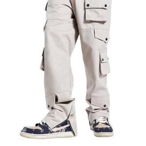 Pantalons cargo pour hommes avec logo personnalisé pantalons de survêtement de gym hip hop pantalons cargo multi-poches à taille élastique vente en gros - Product Image 6