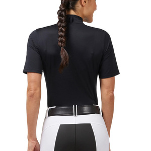 Chemise de spectacle équestre professionnelle durable pour femmes à manches courtes, confortable et extensible, haut de compétition d'équitation - Product Image 6