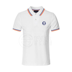 เสื้อโปโลสำหรับเล่นกอล์ฟของผู้ชายเสื้อยืดถักสีทึบออกแบบโลโก้ได้ตามต้องการ - Product Image 1