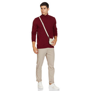 Custom Men's <b>Woolen</b> Knit Turtleneck Winter Collection Plain Maroon Color Men Breathable <b>Sweater</b> - Product Image 4
