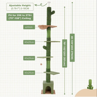 Promotion : Arbre à chat réglable en hauteur du sol au plafond avec niche, poteaux à gratter en sisal, tour pour chats d'intérieur
