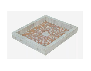 Bandeja para servir con incrustaciones de hueso de nuevo estilo y artículos para el hogar con incrustaciones de hueso con el mejor precio de Crescent Crafts - Product Image 1