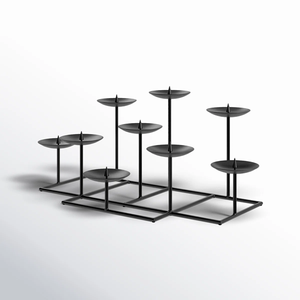 Candelabro Decorativo de Metal con Diseño Único de 9 Brazos, Portavelas Popular para Decoración de Bodas y Exhibición en el Hogar - Product Image 1