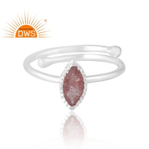 แหวนพลอยควอตซ์ธรรมชาติทำจากเงินสเตอริ925เหมาะสำหรับเป็นของขวัญสำหรับผู้หญิง - Product Image 3