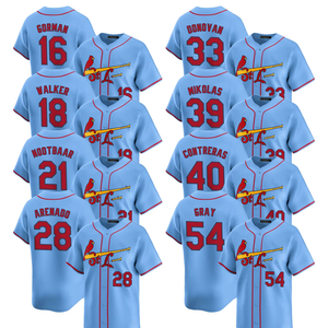 Camiseta de Béisbol Personalizada para Hombre, Edición Limitada Azul Claro de St. Louis 2025, Logos Bordados, Transpirable, Tallas Grandes - Product Image 1