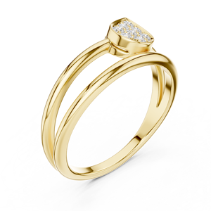 Joyas urbanas Anillo de oro de 10 quilates con centro redondo de Aguamarina - Product Image 4