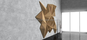 <b>Large</b> Modern Art Deco Kalatri Handicraft Woodwork Parametric 3D Wooden Wall Decorative Sculpture Interiors Hanging Touch Sensing - Product Image 4