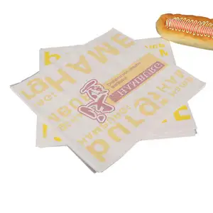 Benutzer definiertes gedrucktes Logo Wieder verwendbare Lebensmittel Sandwich Burger Verpackung Wachspapier Geschenk papier