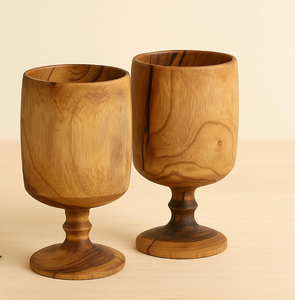 Proveedor al por mayor Copa de vino de madera Diseño único Cristalería de vidrio de madera Taza de café Bebida a precio barato - Product Image 5