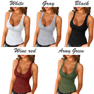 Débardeurs Muscle Fit couleur unie pour femmes débardeurs sans manches 100% coton débardeur pour femmes avec logo personnalisé à prix abordable - Product Image 6