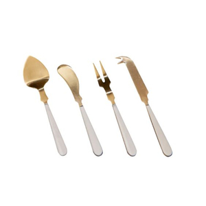 Juego de queso de diseño único de mesa, cubiertos, cubiertos, tenedor, cuchillo y otros utensilios, Metal de acero inoxidable recubierto de PVD de Color dorado - Product Image 1