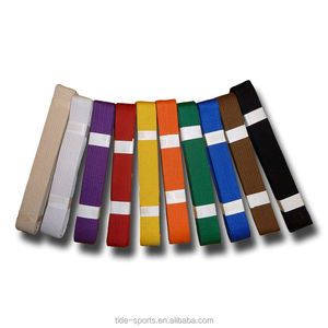 Conjunto de cinturones de artes marciales de algodón 100% profesional, pretina protectora frontal de patrón sólido para Karate Judo Taekwondo Jiu Jitsu - Product Image 2