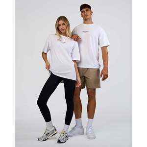 เสื้อยืดโอเวอร์ไซส์พรีเมียม ผ้าฝ้ายออร์แกนิค 100% สีขาว 300 GSM พิมพ์ลายซิลค์สกรีน - Product Image 1