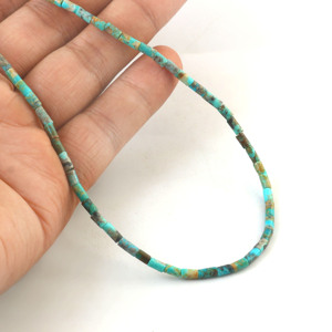 Cuentas de Turquesa Natural en Forma de Tubo, Lisas, de 3x6mm, Cuentas de Piedras Preciosas de Turquesa en Forma de Tubo, Cuentas de Turquesa Natural, Hilo de 16 Pulgadas, Joyería - Product Image 2