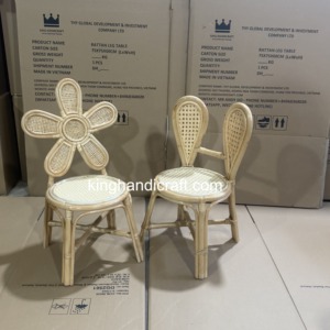 Chaise pour enfants en rotin naturel rustique faite à la main pour événements de location, mariages, fêtes d'anniversaire, décoration, vente en gros - Product Image 2