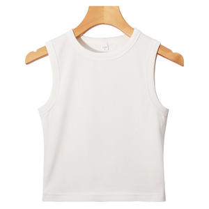 Vente en gros de débardeurs personnalisés pour femmes sans manches en coton tricoté décontracté d'été grande taille OEM/ODM disponible en usine - Product Image 5