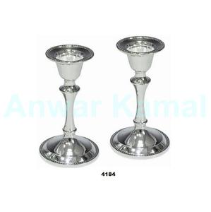 Hot Selling Premium Quality Set of 2 Pcs <b>Silver</b> <b>Candle</b> <b>Holder</b> Decorative <b>Candle</b> Stand for Home Living Room & Bed Room Decor - Product Image 1