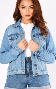 Veste en jean classique pour femmes en gros respirant tissé à manches longues longueur régulière toutes les couleurs - Product Image 6