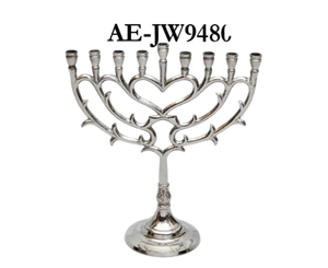 Menorah artisanale en laiton massif, porte-bougie pour Hanoucca, Menorahs de Hanoucca, Menorah en laiton, porte-bougie - Product Image 4