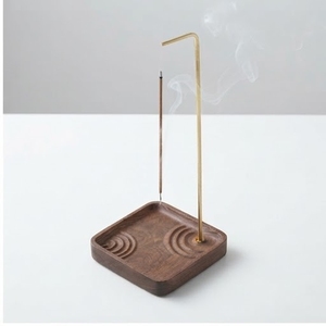 Hand-Made Acacia wood <b>Incense</b> <b>Holder</b> with Brass Stand for Stick <b>Incense</b> Aromatic Use All-Season - Product Image 5