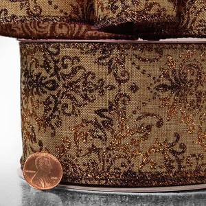 Christmas Prints & Patterned Natural <b>Wired</b> <b>Ribbons</b> Burlap Material for Gift Wrapping - Product Image 3