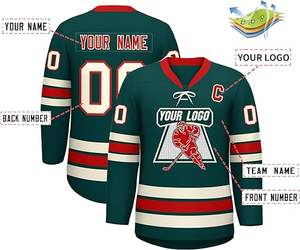 Poliéster de alta calidad Diseño libre Jersey de hockey sobre hielo Impresión por sublimación Logotipo bordado Uniforme de hockey sobre hielo personalizado - Product Image 4