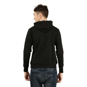 Sweats à capuche en coton de haute qualité couleur noire grande taille vêtements d'extérieur ajustés à capuche à manches longues pour garçons avec motif sérigraphié - Product Image 6