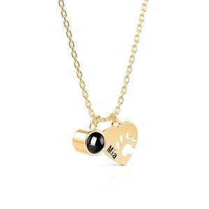 Jeulia Petland Custom Name Heart and Paw Photo <b>Projection</b> Pendant <b>Necklace</b> - Product Image 2