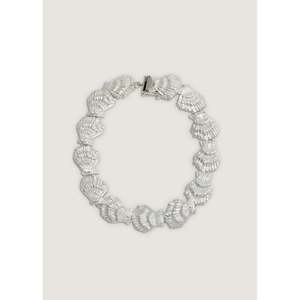 Eternity <b>Shell</b> Charm <b>Bracelet</b> Silver Stainless Steel and Zinc Alloy Trendy Flower Pattern for Wedding and Anniversary Gifts - Product Image 1