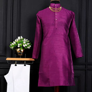 Kurta de algodón étnico Premium para adultos Exclusivo Jequard de seda Estilo indio y pakistaní para bodas y festivales - Product Image 1