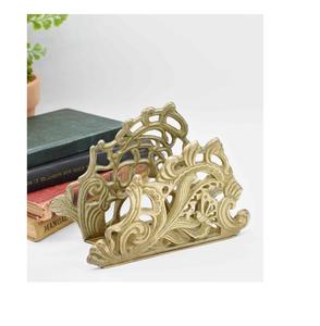 Caja de soporte de pañuelos de metal duradero con patrón antiguo decorativo para restaurantes caseros de lujo, cafés, oficinas y estética interior - Product Image 6