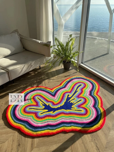 Tapis en laine touffeté à la main de style moderne de luxe taille personnalisée tapis de forme irrégulière pour salle à manger cuisine dessin jouer au sol de la maison - Product Image 2