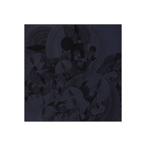 Navy Blue Silk <b>Square</b> <b>Scarf</b> with Abstract Pattern - Product Image 1