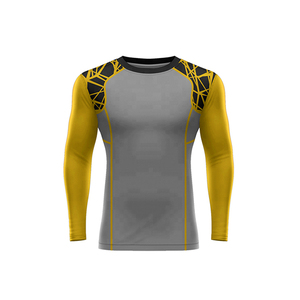 Hot Sale <b>MMA</b> <b>Rash</b> <b>Guard</b> Slim Fit Style Custom Men's Fitness Wear Long Sleeve Compression Shirts - Product Image 3