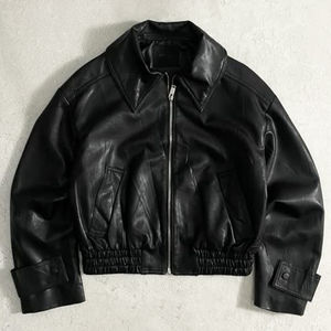 Veste en cuir véritable pour homme avec logo personnalisé, style streetwear, coupe-vent, veste en cuir pour homme et femme, prête pour l'hiver - Product Image 2