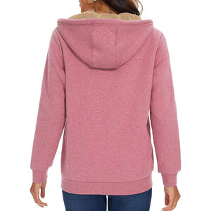 Nueva llegada al por mayor de lana personalizada con cremallera Abrigo con capucha Unisex invierno espesar cálido Sudadera con capucha para las mujeres ropa de calle - Product Image 6