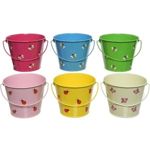 Seau en métal multicolore le plus vendu pour la décoration de la maison et du jardin Jardinière Seau multi-utilisable avec poignée - Product Image 3