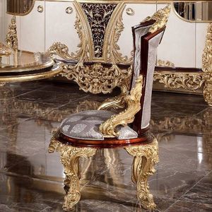 Juego de Comedor de Lujo Imperium Hotel Emma, Madera de Teca Sólida Tallada a Mano, Acabado en Hoja de Oro, Muebles Clásicos Europeos de Estilo Real - Product Image 4