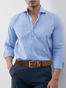 Cinturón personalizable de cuero genuino para hombre, hebilla ajustable, accesorio informal para traje de negocios, cinturones personalizados - Product Image 5