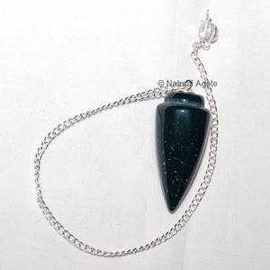 Labradorite Semi-Précieuse 6 Facettes Avec Chaîne Argent Pendules Pierres - Product Image 6