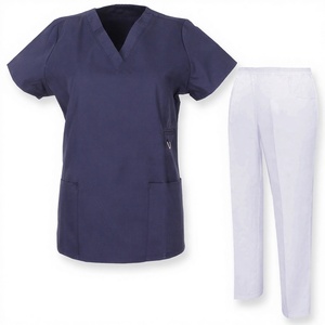Tenue médicale homme la plus vendue – Nouveaux ensembles de blouses et pantalons à col montant et manches courtes – Prix abordable - Product Image 1