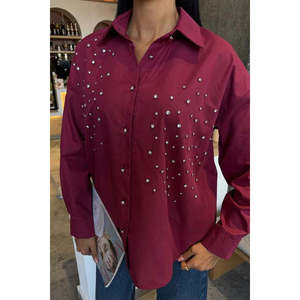 Camisa Casual de Popelina con Adornos de Cristal 3413 - Product Image 6
