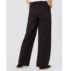 Pantalon droit en toile respirante pour femme, taille mi-haute, coupe régulière, résistant aux plis, avec taille élastique et dentelle, style tendance - Product Image 6