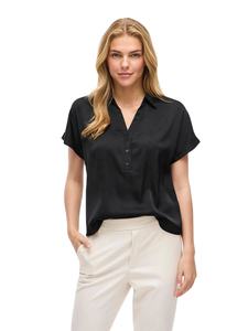 Camisa de mujer a rayas de algodón satinado, estilo oversized, corte relajado, manga larga, informal, con opción de personalización. - Product Image 3