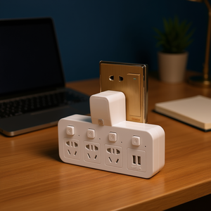 โฮมออฟฟิศ ไร้สาย USB 1 ถึง 4+2 ตัวแปลงปลั๊กการ์ด ไฟกลางคืน เครื่องชาร์จอเนกประสงค์ - Product Image 3