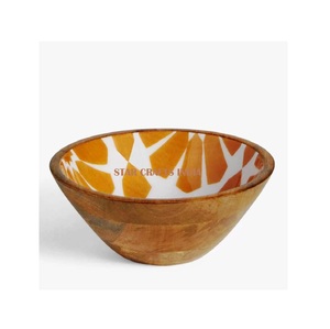 ชามไม้เคลือบเคลือบเคลือบเคลือบสำหรับตกแต่งชามใส่ขนมชามพิมพ์ลายเคลือบเคลือบช็อคโกแลตออกแบบได้ตามต้องการ - Product Image 1