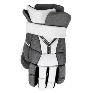 Guantes de Hockey sobre Hielo, Dedos Completos, Transpirables, Ligeros, Cierre de Gancho y Bucle, Color Gris Blanco, Piel Sintética, Unisex, Deportivos - Product Image 4